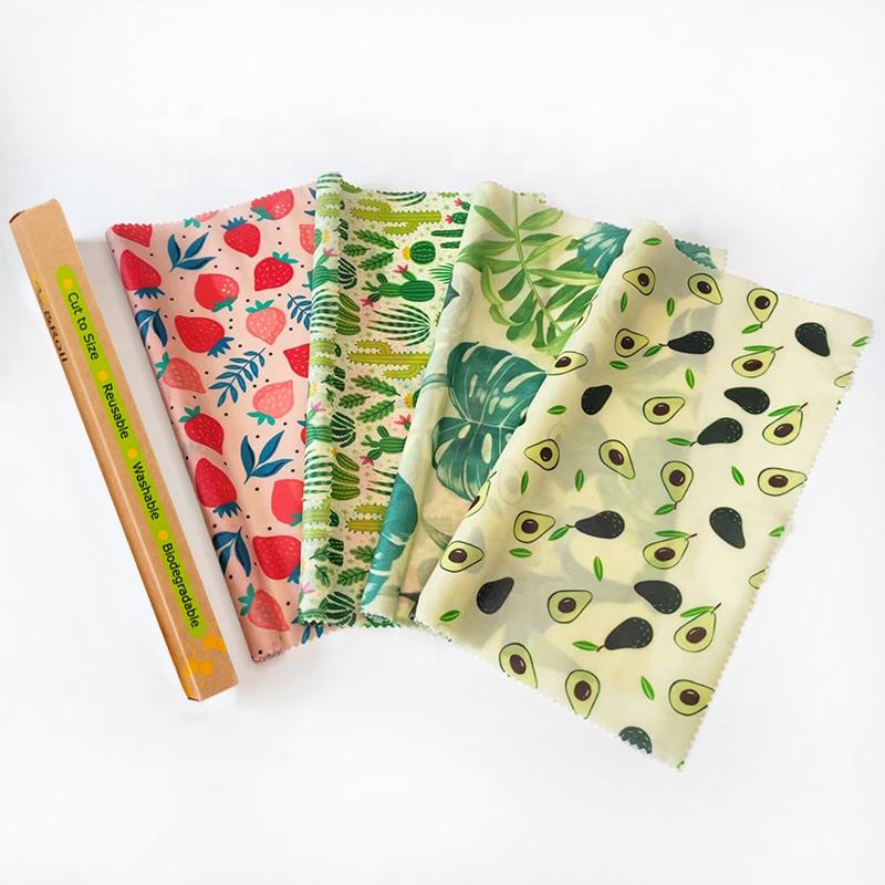Eco Friendly Biodegradable Reusable Roll of Beeswax Wrap Organic Food Wrap Foldable Multifunction Freshness Preservation
