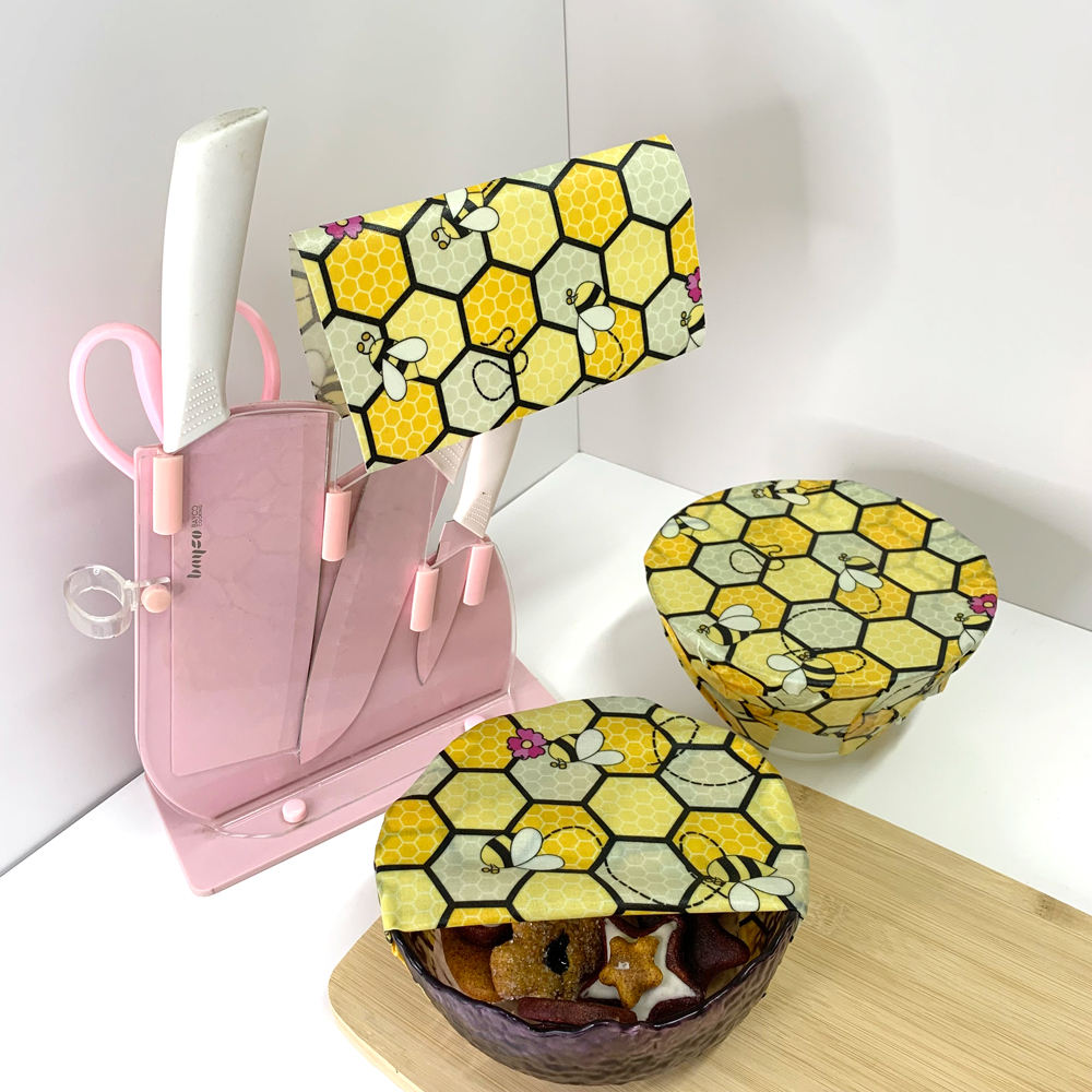 Reusable Beeswax Wraps for Sandwiches & Cheese – Eco Food Storage, Handmade with Organic Cotton & Pine Resin