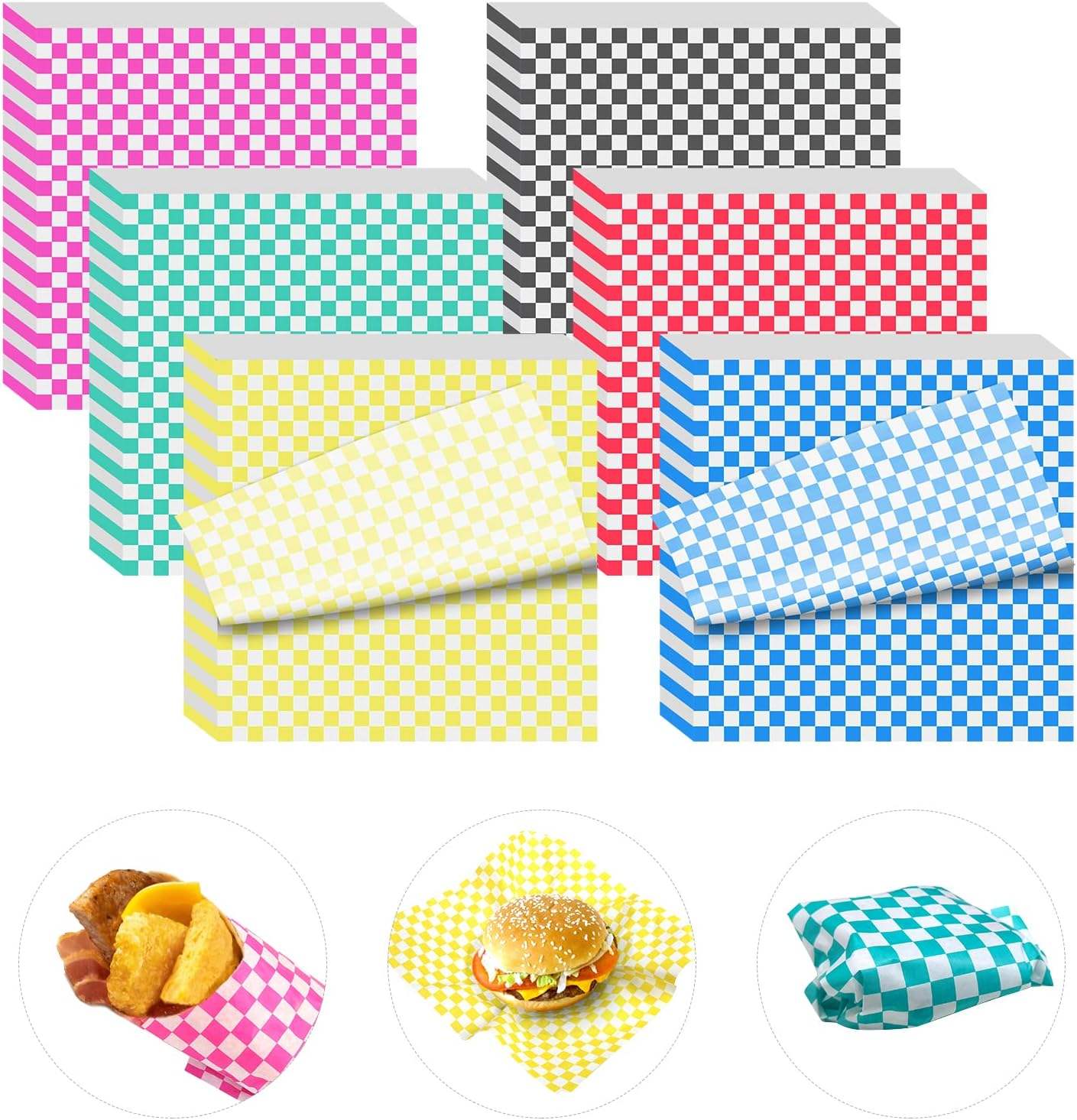 Multicolor Printable Wax Paper Sheet Popular Checkered Wax Grease Proof Paper