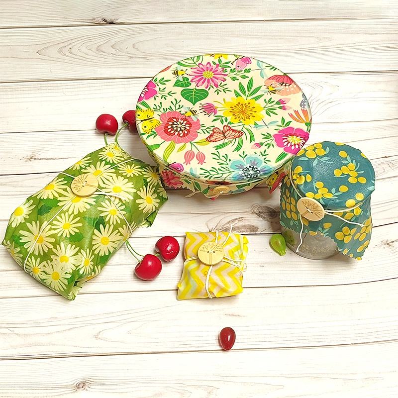 Reusable Soft Beeswax Food Storage Wrap Moisture-Proof Sustainable Plastic-Free Alternative for Bowl Cover for Hamburgers Bread
