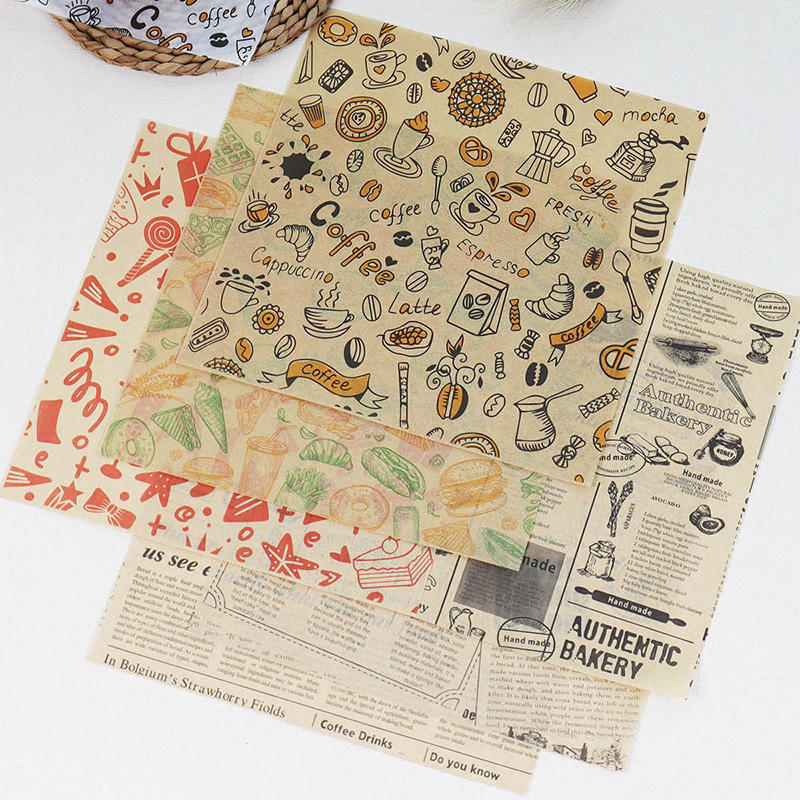 Custom Printed Recyclable Food Wrapping Wax Paper Oil Proof Factory Price