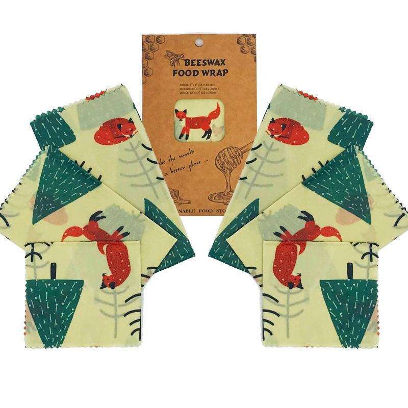 Eco Friendly Reusable Waterproof Bee Wax Wrapping Paper Organic Cotton Beeswax Food Wrap