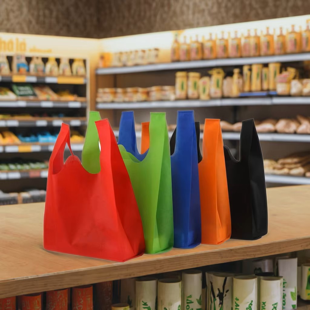 Manufacturer Factory Price Supermarket Biodegradable Non Woven Reusable Shopping Bag Cartoon Pattern Customized Logo Advertising